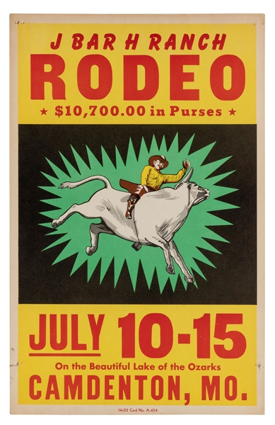  [RODEO]. Four rodeo window card posters. Ft. Smith, AR: Arg...