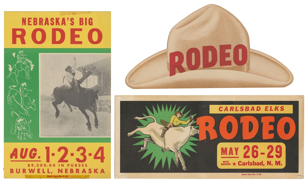  [RODEO]. Five Rodeo Window Card Posters and Displays. 1950-...