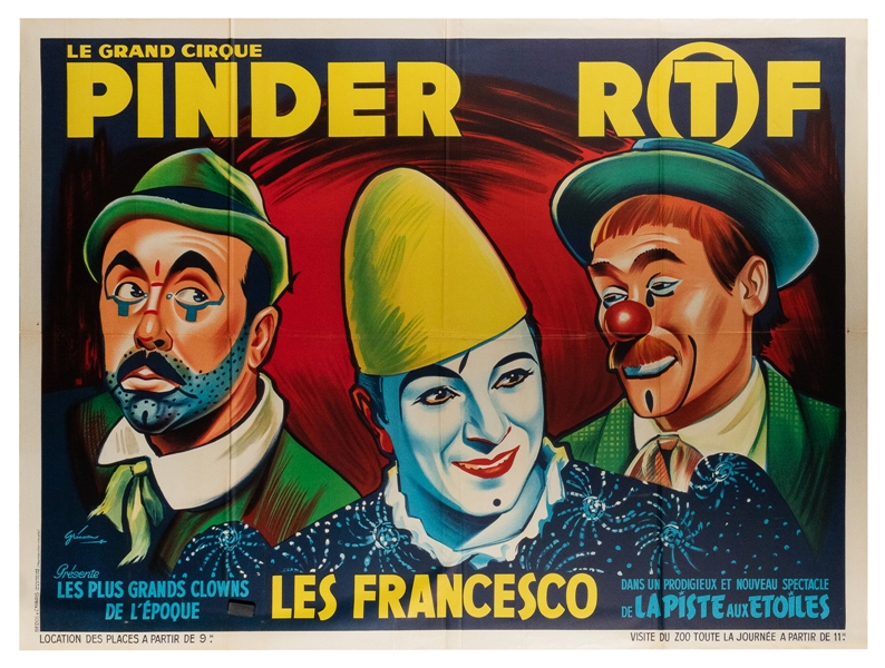  Pinder RTF. Les Plus Grands Clowns. Paris: Bedos and Cie Im...