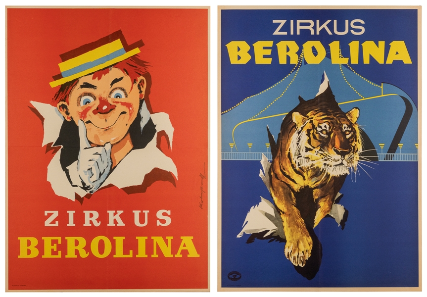  Two Zirkus Berolina Posters. Berlin: Vebzentral-Zirkus, ca....