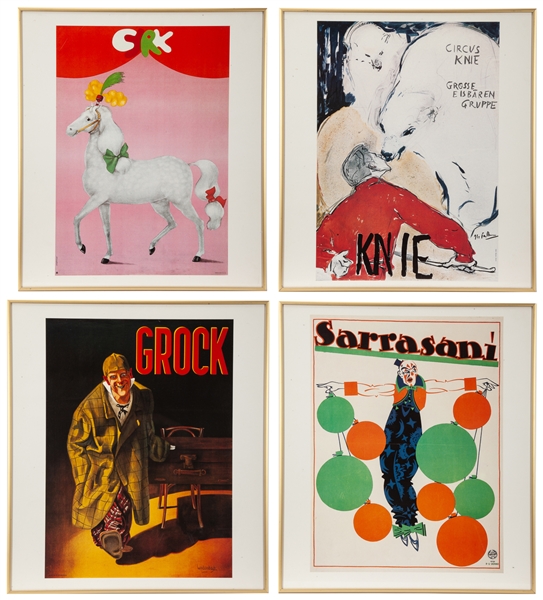  Group of four framed circus poster reprints, including: Cir...