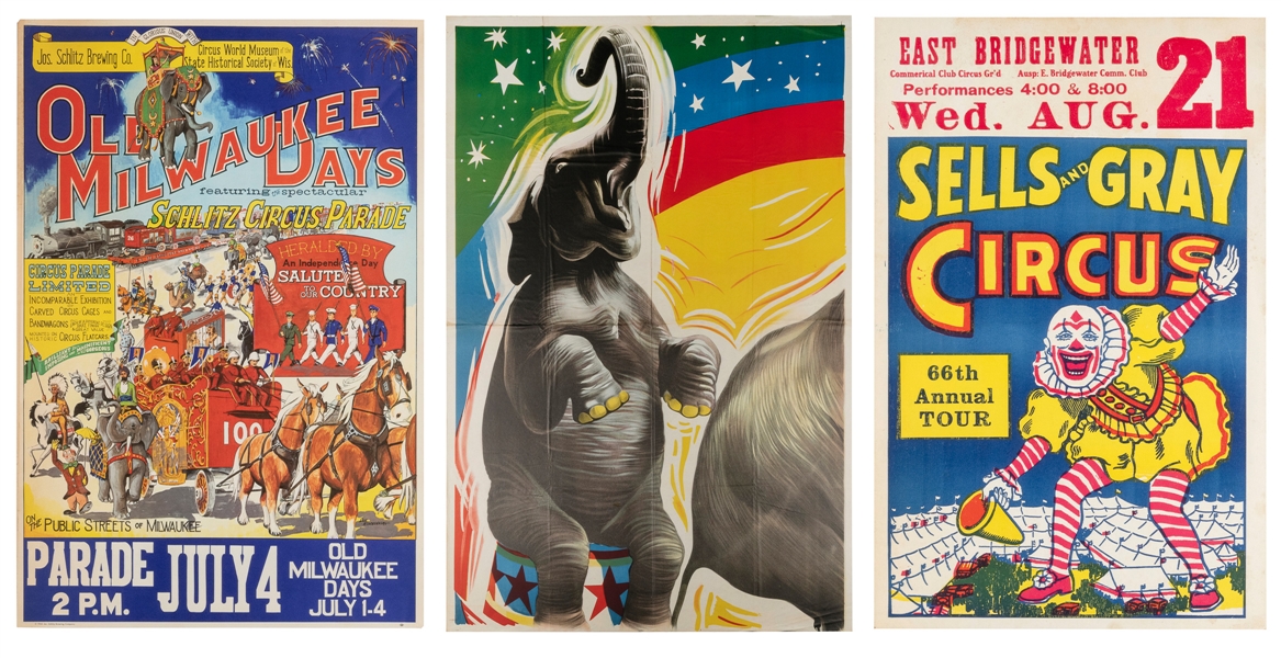  Collection of 28 American Circus Posters. American, ca. 194...