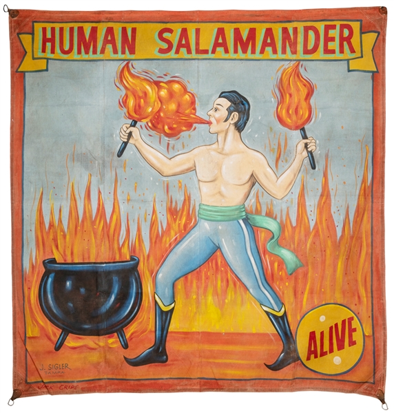  CRIPE, Jack (American, 1918-1992). Human Salamander sidesho...