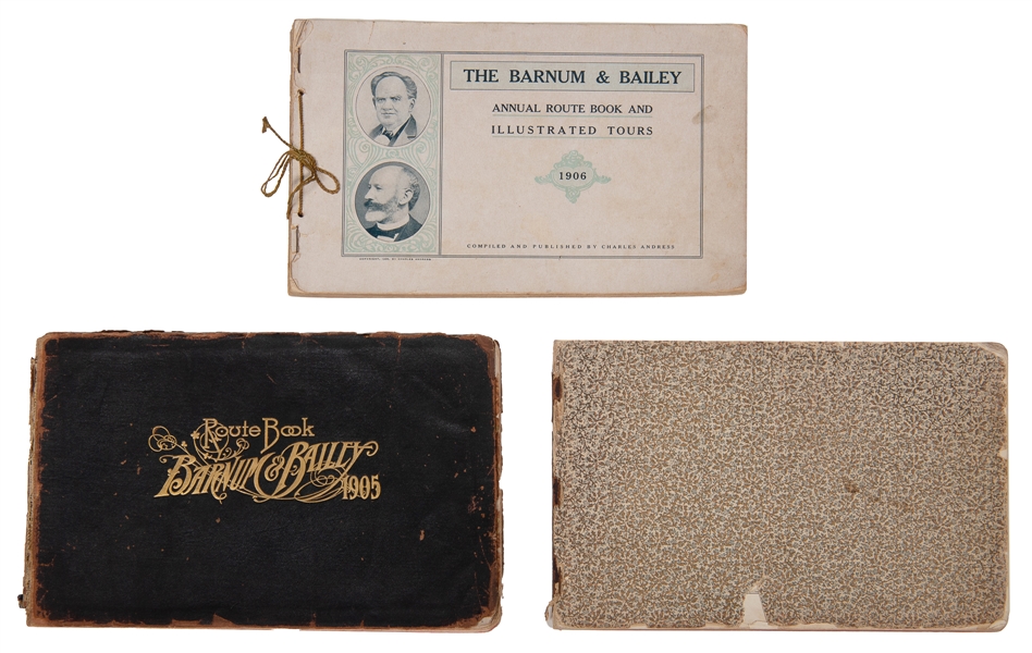  ANDRESS, Charles. Group of 3 Barnum & Bailey route books. I...