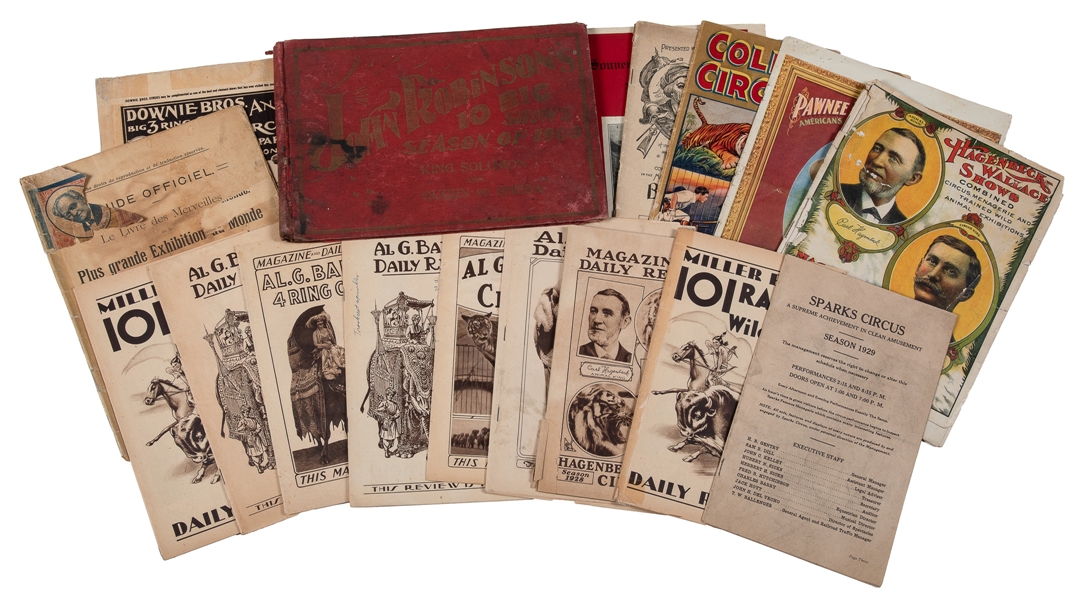  [CIRCUS]. Collection of circus and Wild West programs, and ...