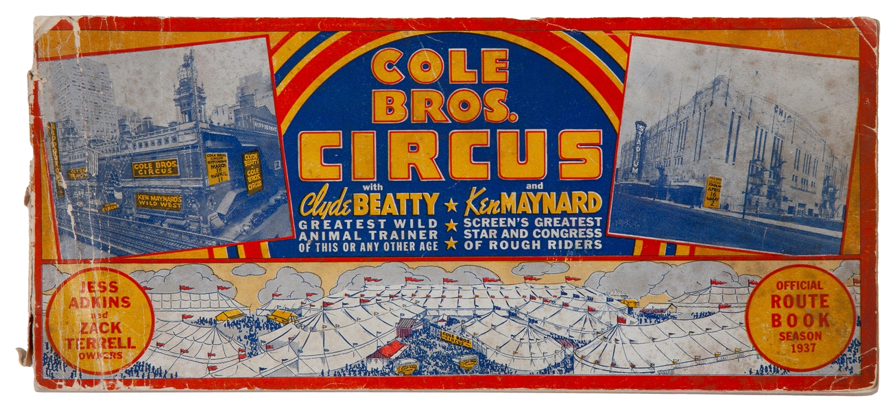  Cole Bros. Circus Official Route Book. Season 1937. Color p...