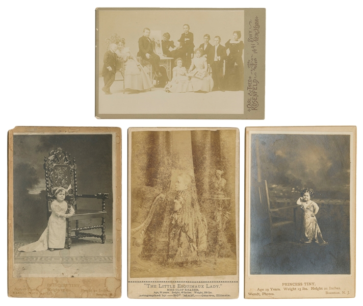  [LITTLE PEOPLE]. Four Cabinet Card Photographs. Circa 1890s...