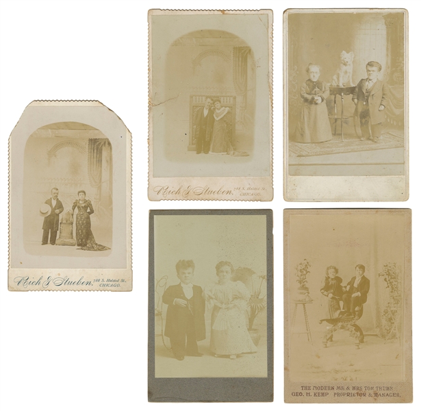  [LITTLE PEOPLE]. Five Cabinet Photos of Little People. 1900...