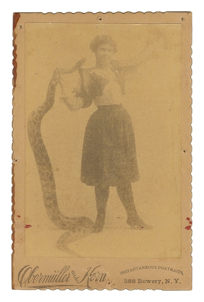  [SNAKE CHARMER]. Cabinet Card Photo of a Snake Charmer. New...