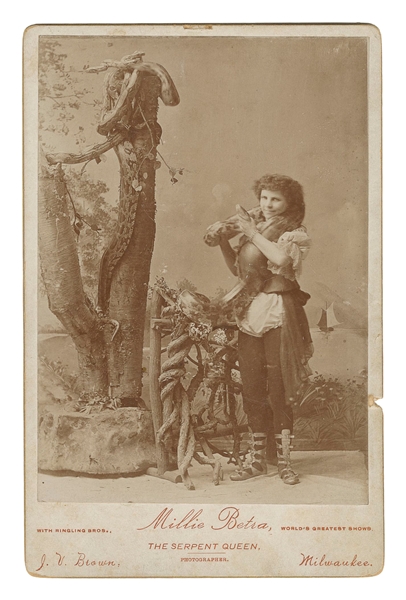  BETRA, Millie. Cabinet Photo of Millie Betra, “The Serpent ...