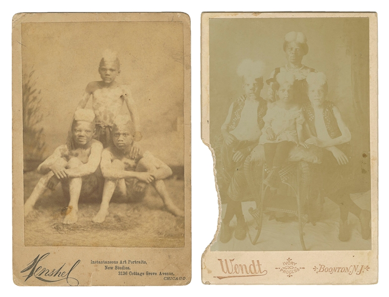  [SIDESHOW]. Two Cabinet Photographs of Sideshow Acts with V...