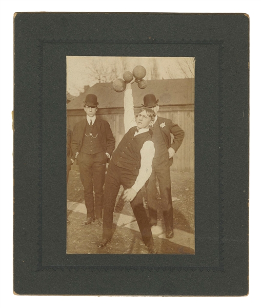  [STRONGMAN]. Cabinet Card of a Weightlifter or Strongman. C...