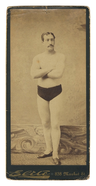  [ACROBAT]. Cabinet Card Portrait of an Acrobat / Gymnast. S...