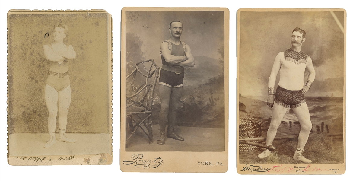  [CIRCUS]. Three Cabinet Card Portraits of Circus Performers...