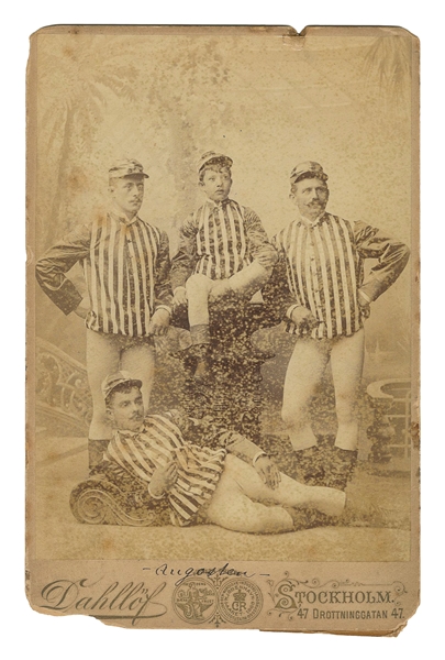  [ACROBATS]. Cabinet Card of the Hugosten Acrobatic Troupe. ...