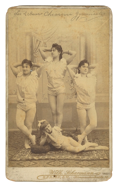  [ACROBATS/GYMNASTS]. Oversize Cabinet Photo of Chiarini Cir...