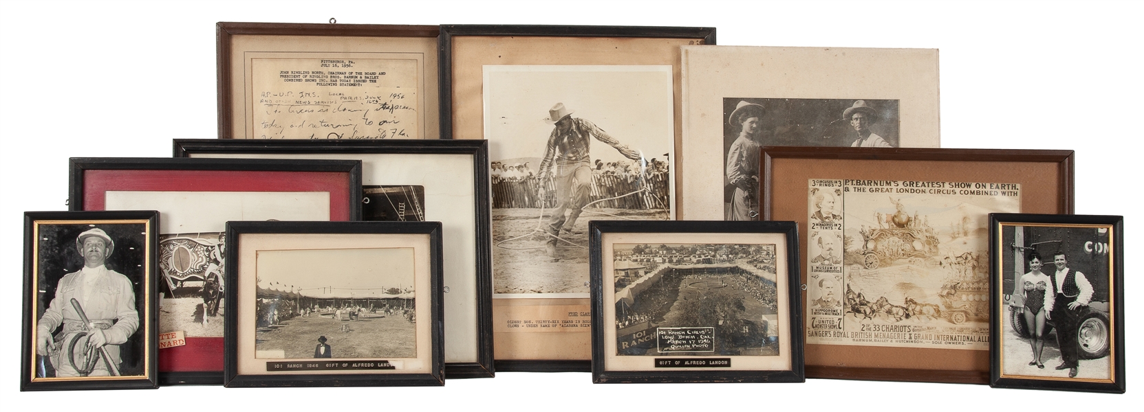  Group of 14 circus and Wild West photographs. All but one f...