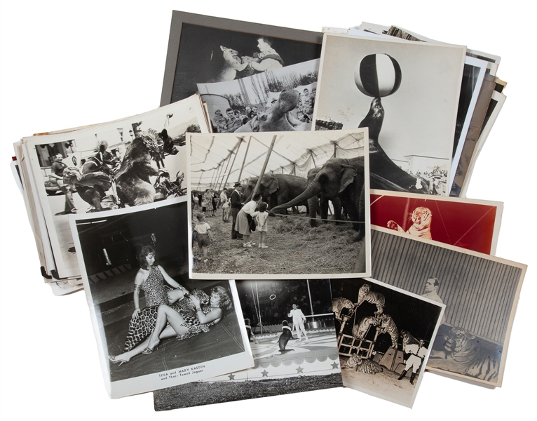  [CIRCUS]. Group of approximately 60 photographs of circus a...