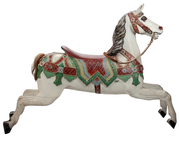  Carousel Horse. [European: 20th century]. Carved wooden car...