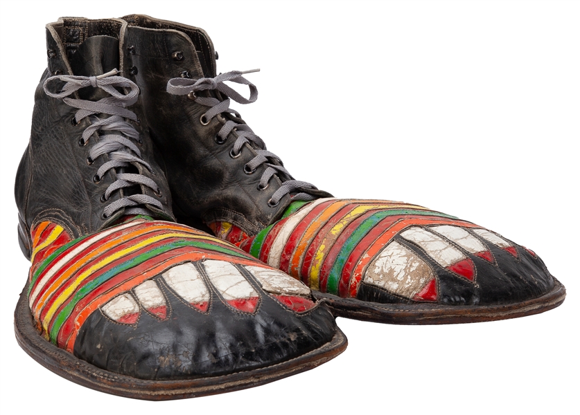  Pair of Painted Clown Shoes. Early or mid-20th century. Pai...