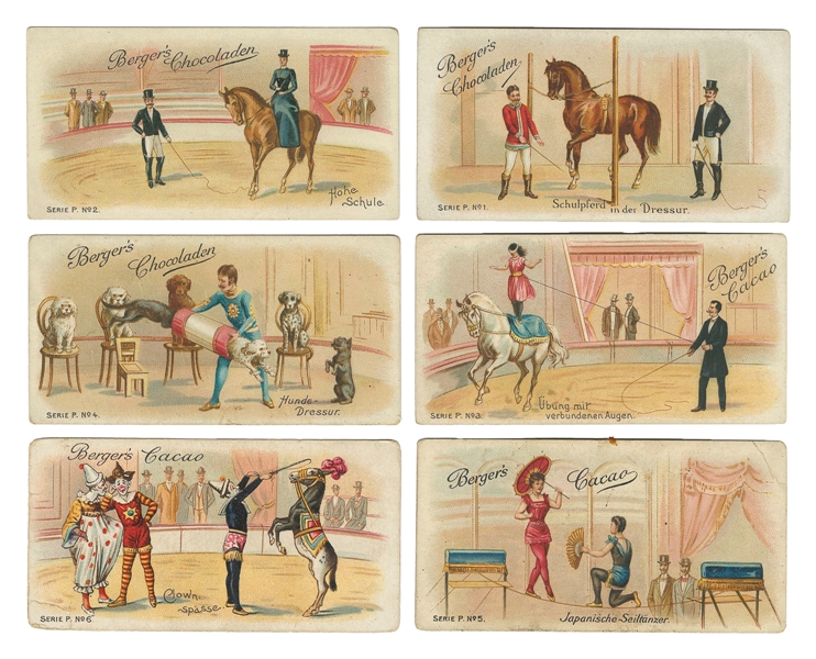  [CIRCUS]. Berger’s Cacao circus trade cards. Berlin: W. Hag...