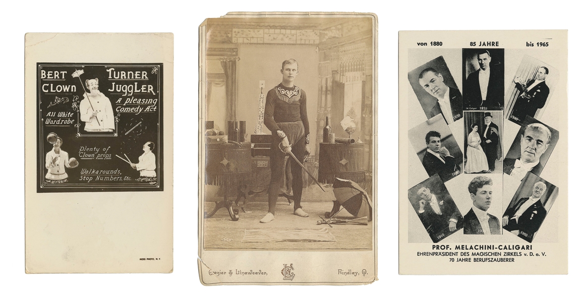  Lot of circus, sideshow, and entertainer postcards and phot...