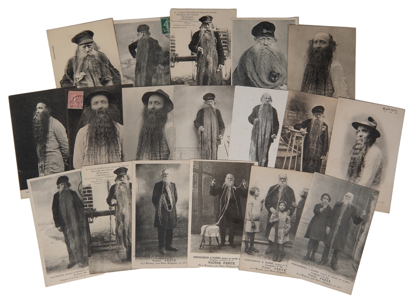  [POSTCARDS]. Seventeen postcards of very long-bearded men. ...