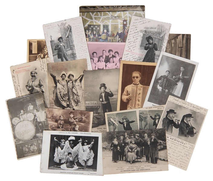  [POSTCARDS]. Seventeen Postcards of Musical Acts. Fifteen p...