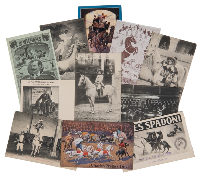  [POSTCARDS]. Eleven Postcards of Horse Acts. France, early ...