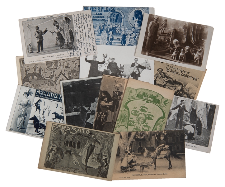  [POSTCARDS]. Twelve Postcards of Animal Acts. Early 20th ce...