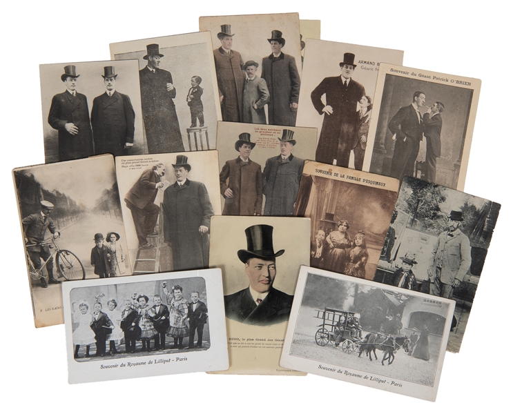  [POSTCARDS]. Thirteen Postcards of Little and Tall People. ...