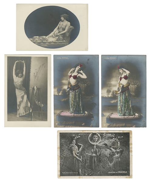  [POSTCARDS]. Five Postcards of Snake Charmers. Europe, earl...