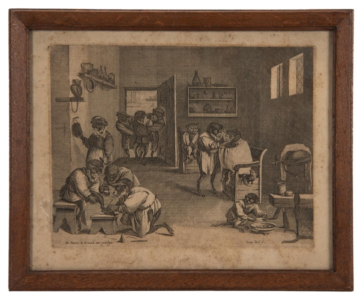  BOEL, Caryn (engraver). TENIERS, David (after). The Monkeys...