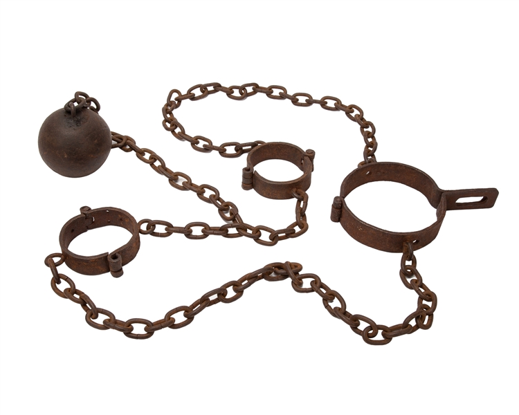  Antique Cast Iron Prisoner’s Ball and Chain. American, 19th...