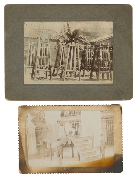  Two Cabinet Photographs of Public Executions. 1890s-1900s. ...