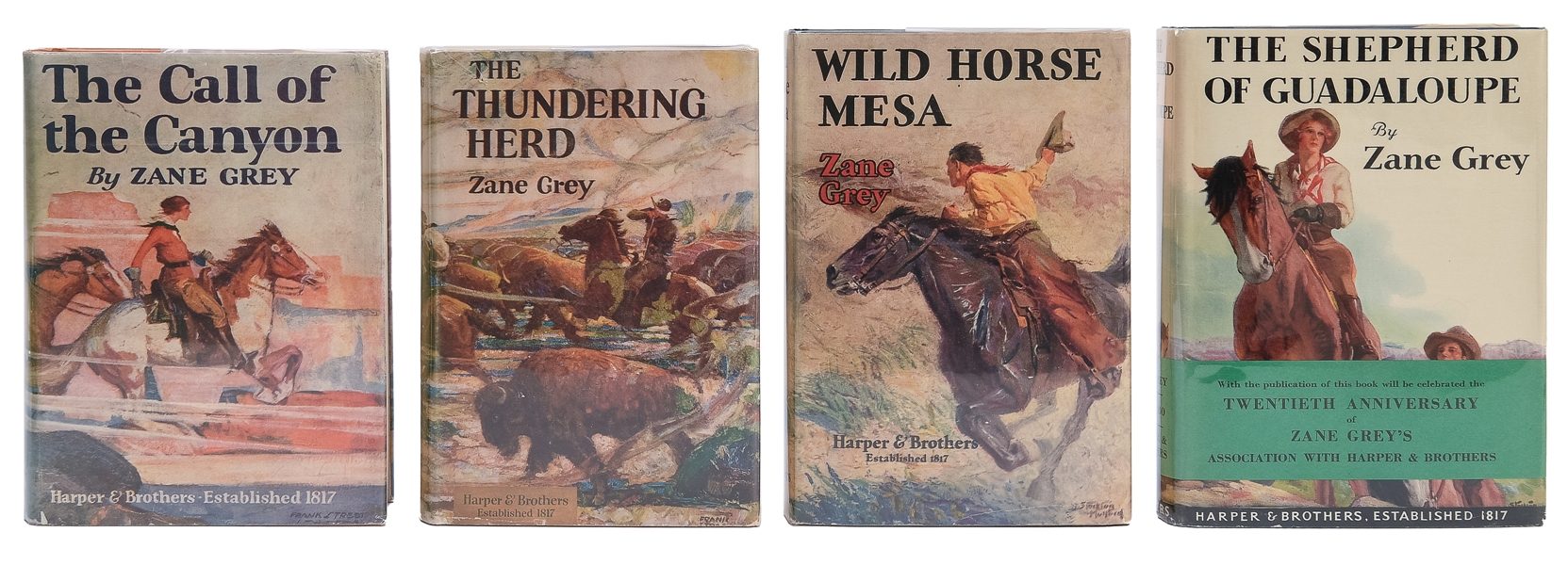  GREY, Zane (1872-1939). A group of 4 first editions, 3 of w...