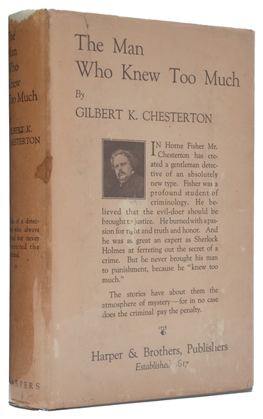  CHESTERTON, G. K. (1874-1936). The Man Who Knew Too Much. N...