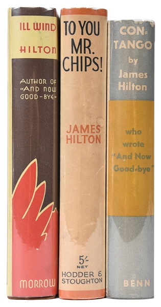  HILTON, James (1900–1954). A group of 3 first editions, inc...