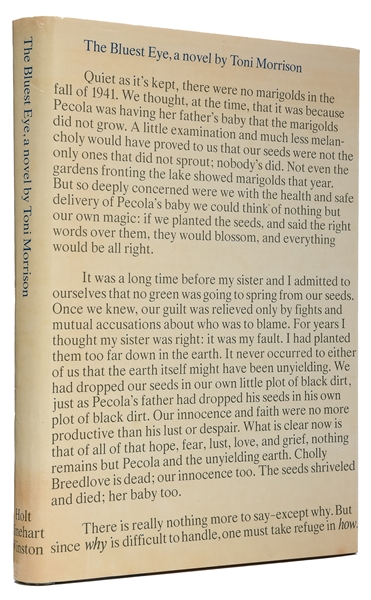  MORRISON, Toni (1931-2019). The Bluest Eye. New York, Chica...