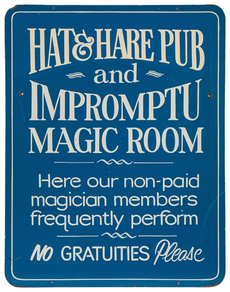  [THE MAGIC CASTLE] Magic Castle Hat & Hare Pub Hand-Painted...