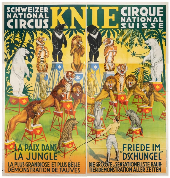  Schweizer National Circus / La Jungle. Color four panel pos...