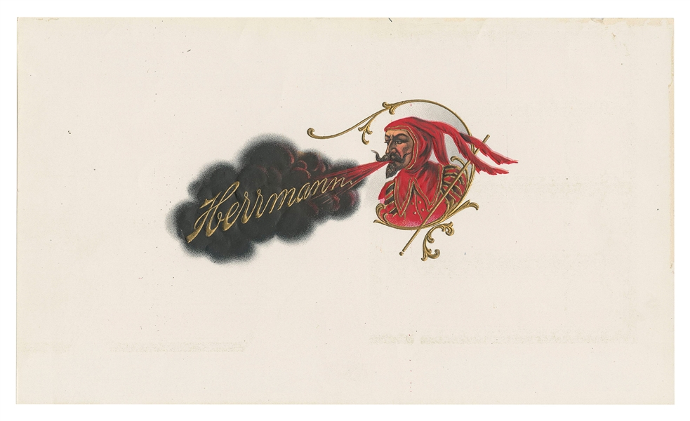  HERRMANN, Alexander (1844 – 96). Herrmann Cigar Box Label. ...