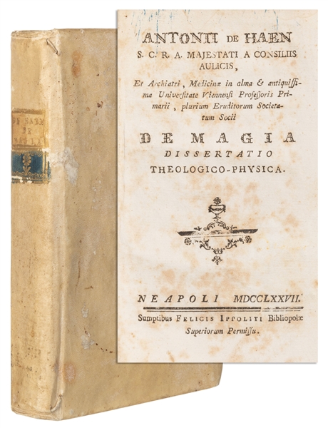  DE HAEN, Anton (1704-1776). De Magia Dissertatio Theologico...