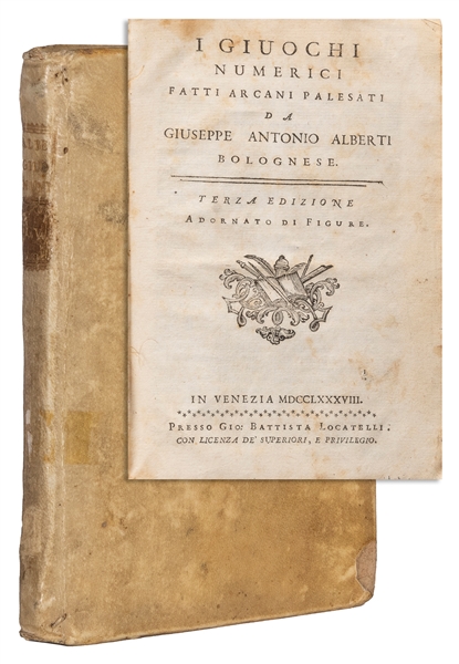  ALBERTI, Giuseppi Francesco Antonio. I Giochi Numerici Fatt...