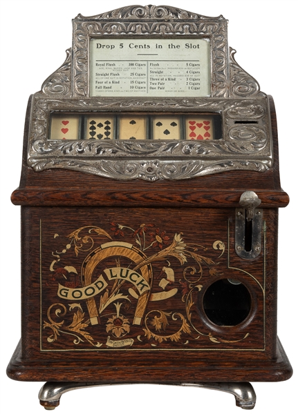  Caille Bros. 5 Cent Good Luck Poker Trade Stimulator. Detro...