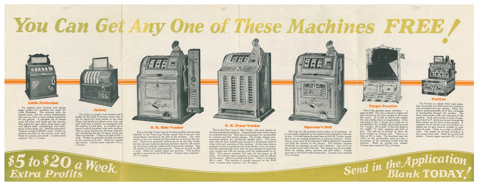  Mills Novelty Poster for Slots and Trade Stimulators. Chica...