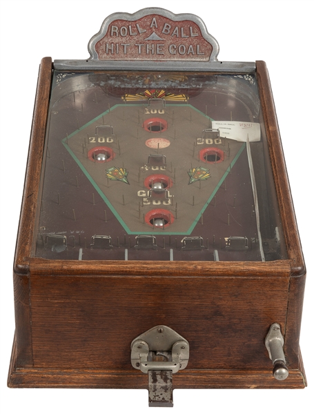  “Roll a Ball” 1 Cent Countertop Pinball Game. Circa 1930s. ...