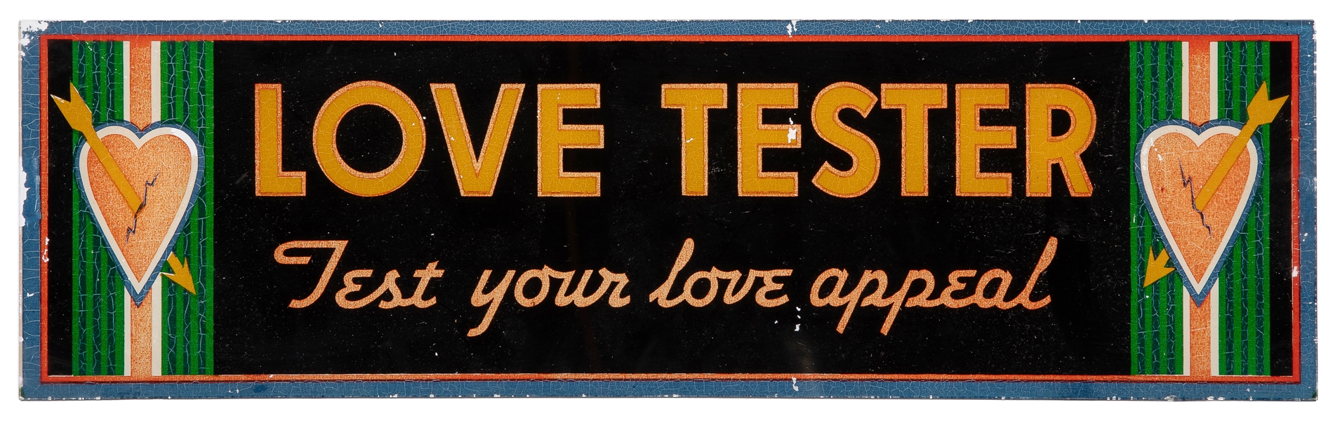  Glass Marquee Sign “Love Tester Test your love appeal”. Cir...