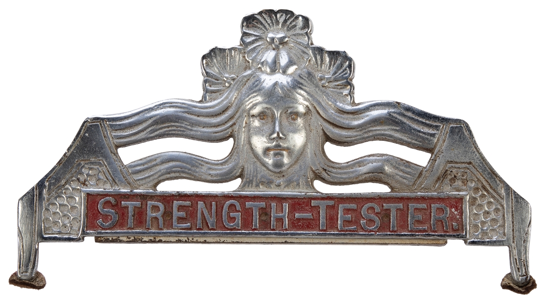  Strength-Tester Marquee. Circa 1900s. Painted cast iron mar...