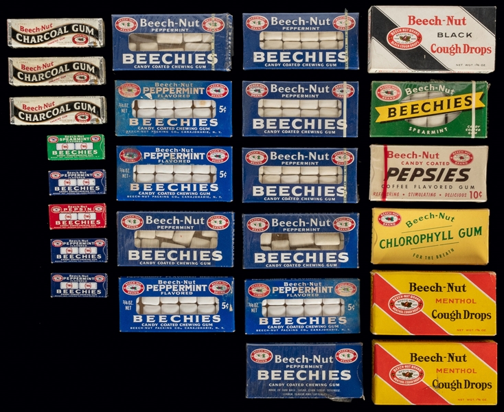  Beech-Nut. Lot of Gum and Cough Drops with Display Box. 25 ...